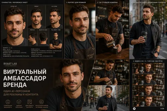 Полный борд материалов кейса ROAST LAB