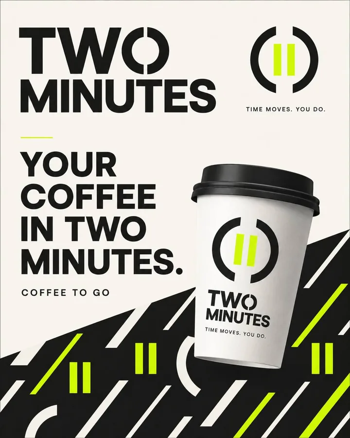 Вертикальный рекламный пост TWO MINUTES
