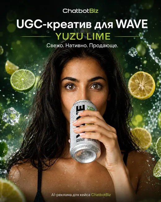 UGC-креатив для WAVE YUZU LIME с AI-моделью